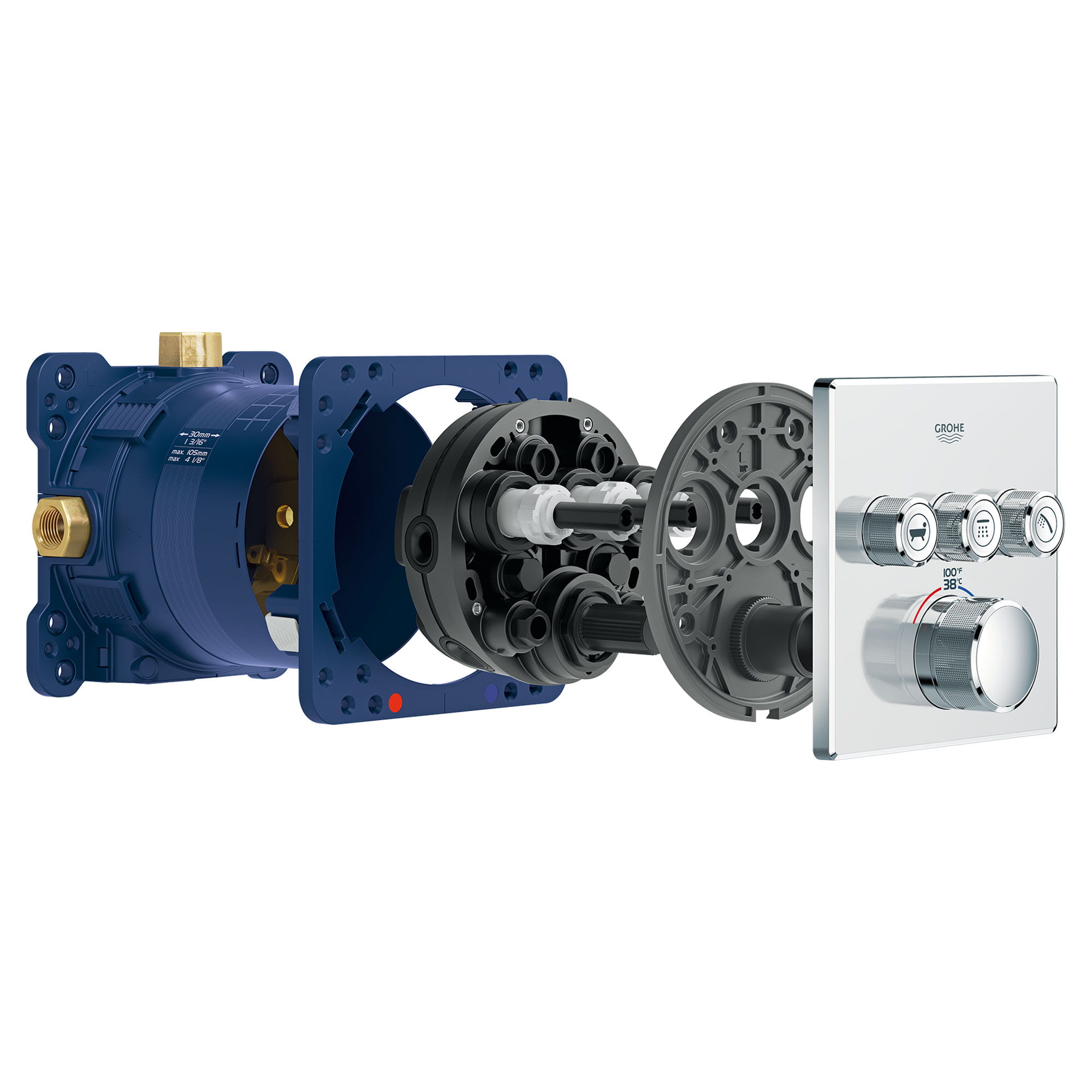 Triple Function Thermostatic Valve Trim